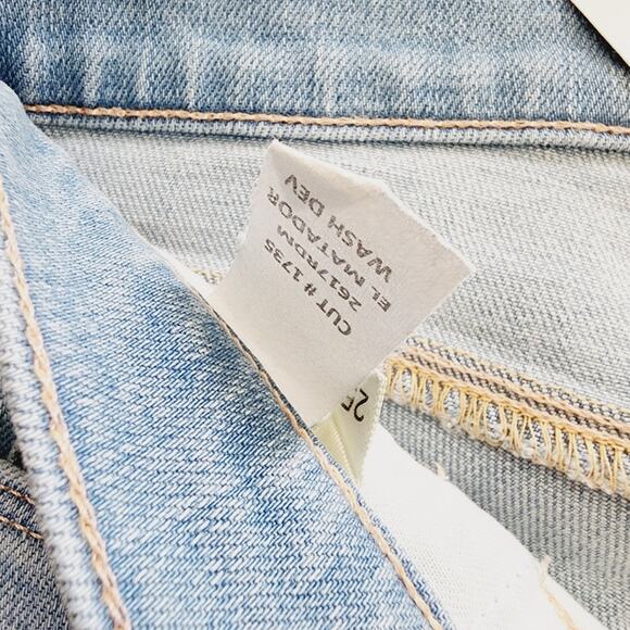 L'Agence El Matador High Rise Slim Distressed Raw Hem Jean Light Blue 25 NWT - Picture 12 of 13